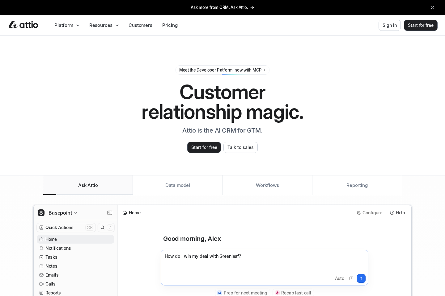 Attio website preview